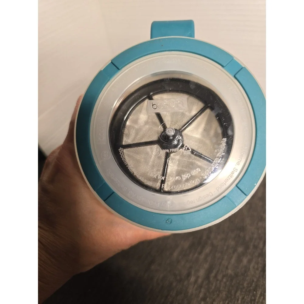 BODUM Bean Sustainable Coffee Maker Extra Lid 8 Cup 34 oz Teal Blue